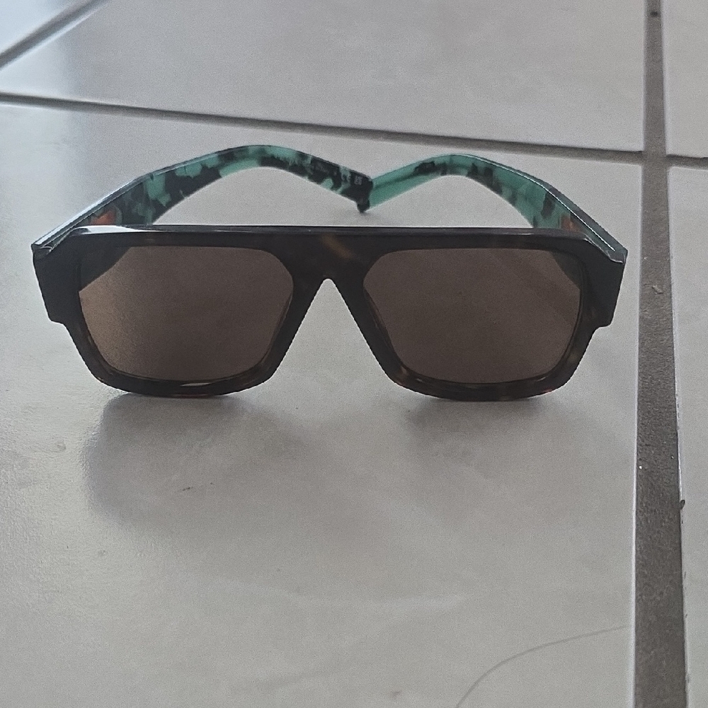 Prada Tortoise and Green Sunglasses